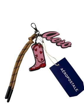 NWT•Aeropostale Pink Heart Boot Purse Charm/ Keychain. Measurements in pictures